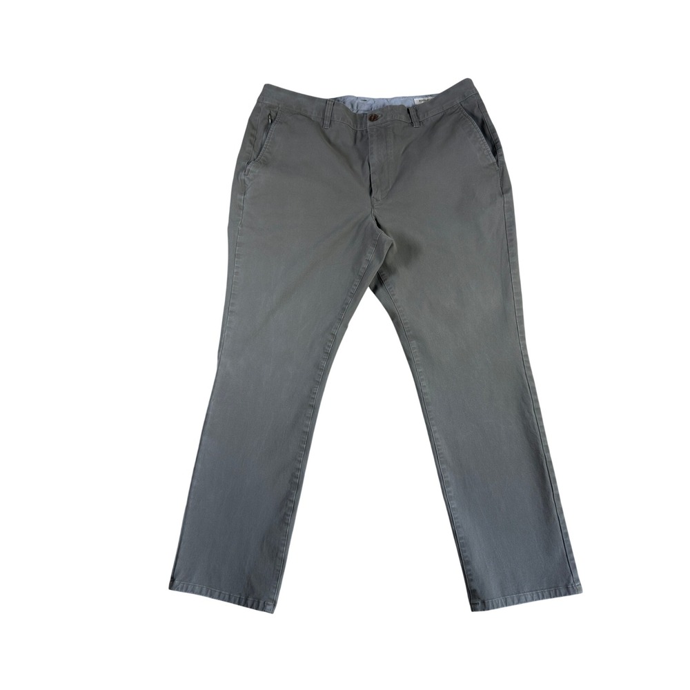 Bonobos Mens Gray Straight Leg Chino Pants 38x30 Business Casual Trousers 0078